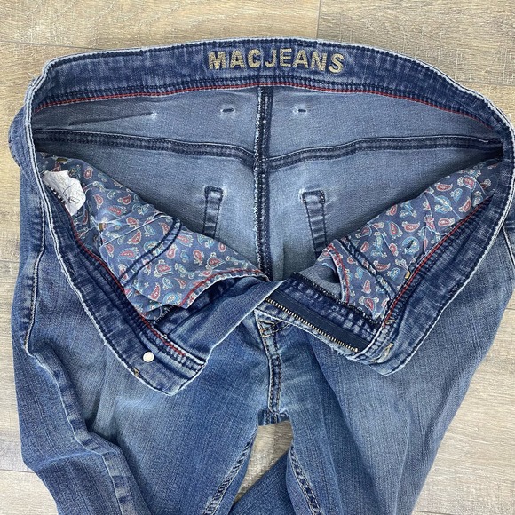 MAC Arne Pipe Lighter Denim Jeans Blue Stretch Skinny Fit Men's Sz 34 - Picture 6 of 8